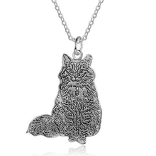 Carica l&#39;immagine nel visualizzatore di Gallery, Collana RITRATTO DEL CORPO DELL&#39;ANIMALE DOMESTICO personalizzato in argento sterling 925
