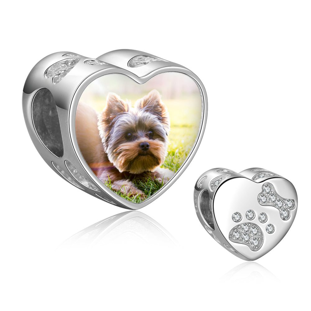 Custom 925 Sterling Silver PET PHOTO Bracelet Charm