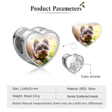 Carica l&#39;immagine nel visualizzatore di Gallery, Ciondolo personalizzato in argento sterling 925 per bracciale con FOTO PET
