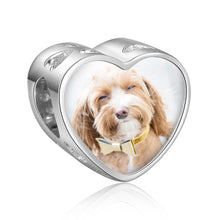 Load image into Gallery viewer, Custom 925 Sterling silver SPARKLY PET PHOTO Bracelet Charm
