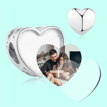 Load image into Gallery viewer, Custom 925 Sterling Silver NAME HEART PHOTO Bracelet CHARM
