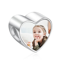 Load image into Gallery viewer, Custom 925 Sterling Silver NAME HEART PHOTO Bracelet CHARM
