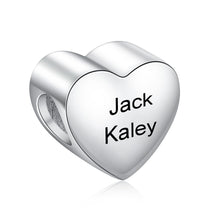 Load image into Gallery viewer, Custom 925 Sterling Silver NAME HEART PHOTO Bracelet CHARM
