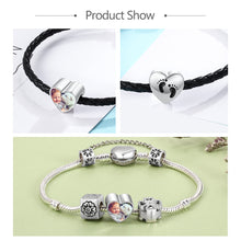 Load image into Gallery viewer, Custom 925 Sterling Silver BABY HEARTH PHOTO Bracelet Charm
