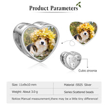 Carica l&#39;immagine nel visualizzatore di Gallery, Fascino braccialetto personalizzato in argento sterling 925 I LOVE MY DOG PHOTO
