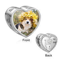 Load image into Gallery viewer, Custom 925 Sterling Silver I LOVE MY DOG PHOTO Bracelet Charm
