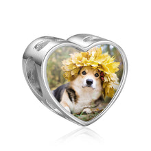 Carica l&#39;immagine nel visualizzatore di Gallery, Fascino braccialetto personalizzato in argento sterling 925 I LOVE MY DOG PHOTO
