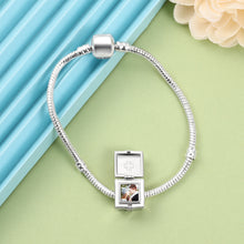 Load image into Gallery viewer, Custom 925 Sterling Silver GIFT BOX PHOTO Bracelet Charm
