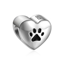 Load image into Gallery viewer, Custom 925 Sterling Silver FOOTPRINT CAT PHOTO Bracelet Charm
