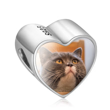 Load image into Gallery viewer, Custom 925 Sterling Silver FOOTPRINT CAT PHOTO Bracelet Charm
