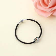 Carica l&#39;immagine nel visualizzatore di Gallery, Ciondolo per bracciale FOTO CUORE SPARKLY in argento sterling 925 personalizzato
