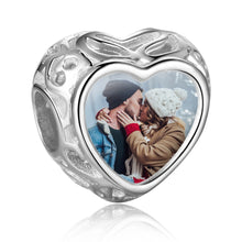 Load image into Gallery viewer, Custom 925 Sterling Silver FOREVER HEART PHOTO Bracelet Charm
