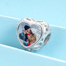 Load image into Gallery viewer, Custom 925 Sterling Silver FOREVER HEART PHOTO Bracelet Charm
