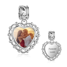 Load image into Gallery viewer, Custom 925 Sterling Silver VENEZIA HEART PHOTO Bracelet Charm
