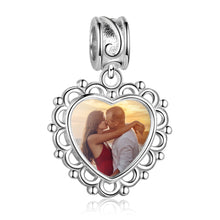 Load image into Gallery viewer, Custom 925 Sterling Silver VENEZIA HEART PHOTO Bracelet Charm
