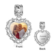 Load image into Gallery viewer, Custom 925 Sterling Silver VENEZIA HEART PHOTO Bracelet Charm
