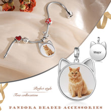 Load image into Gallery viewer, Custom CAT EARS  PHOTO Rhodium Plated Charm
