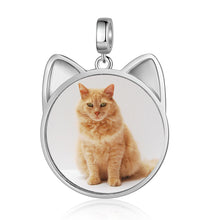 Load image into Gallery viewer, Custom CAT EARS  PHOTO Rhodium Plated Charm
