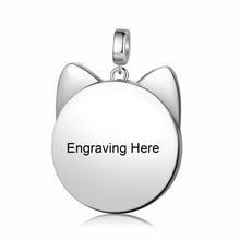 Load image into Gallery viewer, Custom CAT EARS  PHOTO Rhodium Plated Charm
