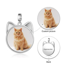 Load image into Gallery viewer, Custom CAT EARS  PHOTO Rhodium Plated Charm
