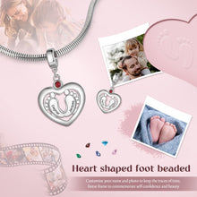 Load image into Gallery viewer, Custom BABY FEET HEART Charm
