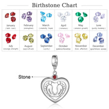 Load image into Gallery viewer, Custom BABY FEET HEART Charm
