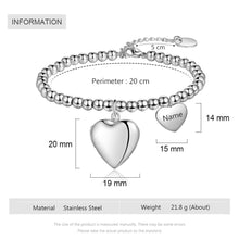 Load image into Gallery viewer, Custom HEART PHOTO/NAME White Gold Plated Bracelet
