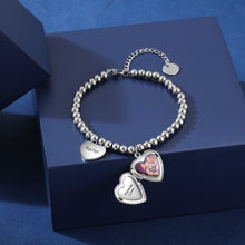 Load image into Gallery viewer, Custom HEART PHOTO/NAME White Gold Plated Bracelet
