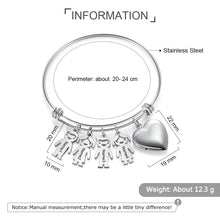 Carica l&#39;immagine nel visualizzatore di Gallery, NOME PERSONALIZZATO IPOALLERGENICO E FOTO DEL CUORE DELLA FAMIGLIA IN ACCIAIO INOSSIDABILE Bracciale
