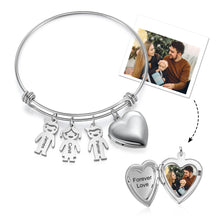 Load image into Gallery viewer, Custom NAME HYPOALLERGENIC &amp; STAINLESS STEEL FAMILY HEART PHOTO Bracelet
