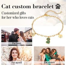 Load image into Gallery viewer, Custom Birthstone/Name  CAT Gold/White/Rose Plated Bracelet
