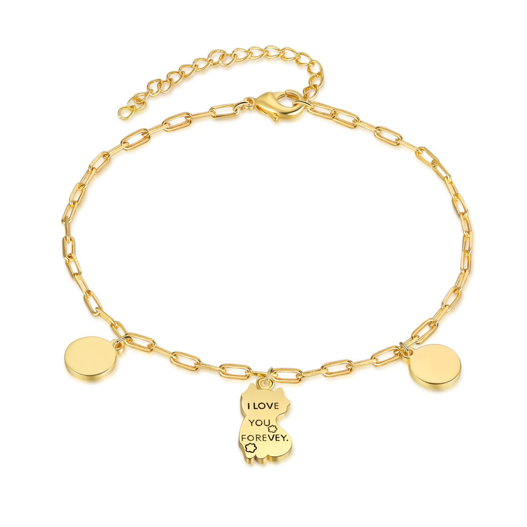 Custom Birthstone/Name  CAT Gold/White/Rose Plated Bracelet