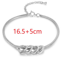 Load image into Gallery viewer, Custom HYPOALLERGENIC &amp; STAINLESS STEEL (up to 6) HEART G/W/R Plated Bracelet
