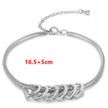 Load image into Gallery viewer, Custom HYPOALLERGENIC &amp; STAINLESS STEEL (up to 6) HEART G/W/R Plated Bracelet
