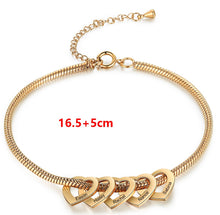 Load image into Gallery viewer, Custom HYPOALLERGENIC &amp; STAINLESS STEEL (up to 6) HEART G/W/R Plated Bracelet
