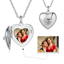 Load image into Gallery viewer, Custom 925 Sterling Silver ENGRAVING HEART PHOTO Necklace
