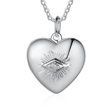 Load image into Gallery viewer, Custom 925 Sterling Silver ENGRAVING HEART PHOTO Necklace
