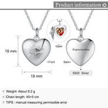 Load image into Gallery viewer, Custom 925 Sterling Silver ENGRAVING HEART PHOTO Necklace
