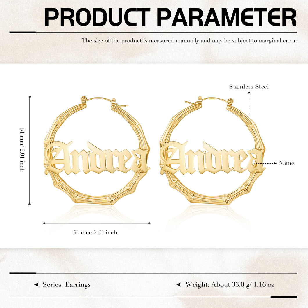 Custom NAME HOOP Earrings