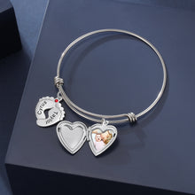 Load image into Gallery viewer, Custom BABY FEET HEART Charm Bangle Bracelet
