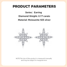 Load image into Gallery viewer, 925 Sterling Silver MOISSANITE STAR Earrings
