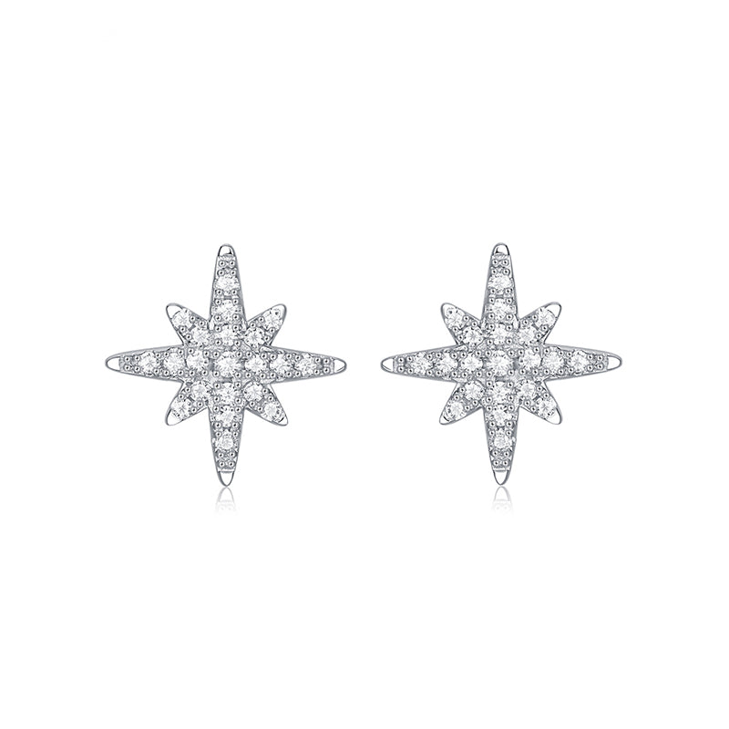 925 Sterling Silver MOISSANITE STAR Earrings