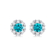 Load image into Gallery viewer, 925 Sterling Silver MOISSANITE LIGHT BLUE Earrings
