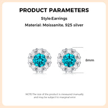 Load image into Gallery viewer, 925 Sterling Silver MOISSANITE LIGHT BLUE Earrings
