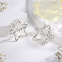 Load image into Gallery viewer, Custom STAR NAME Gold/White/Rose Gold Plated Earrings
