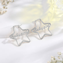 Load image into Gallery viewer, Custom STAR NAME Gold/White/Rose Gold Plated Earrings
