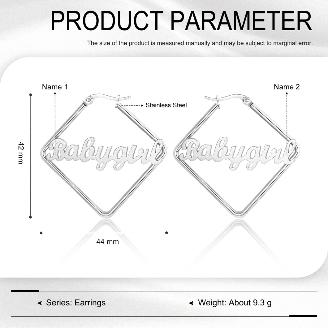 Custom RHOMBUS NAME Earring