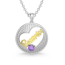 Load image into Gallery viewer, Custom 925 Sterling Silver NAME HEART Necklace
