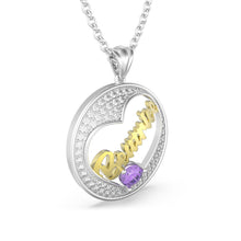 Load image into Gallery viewer, Custom 925 Sterling Silver NAME HEART Necklace
