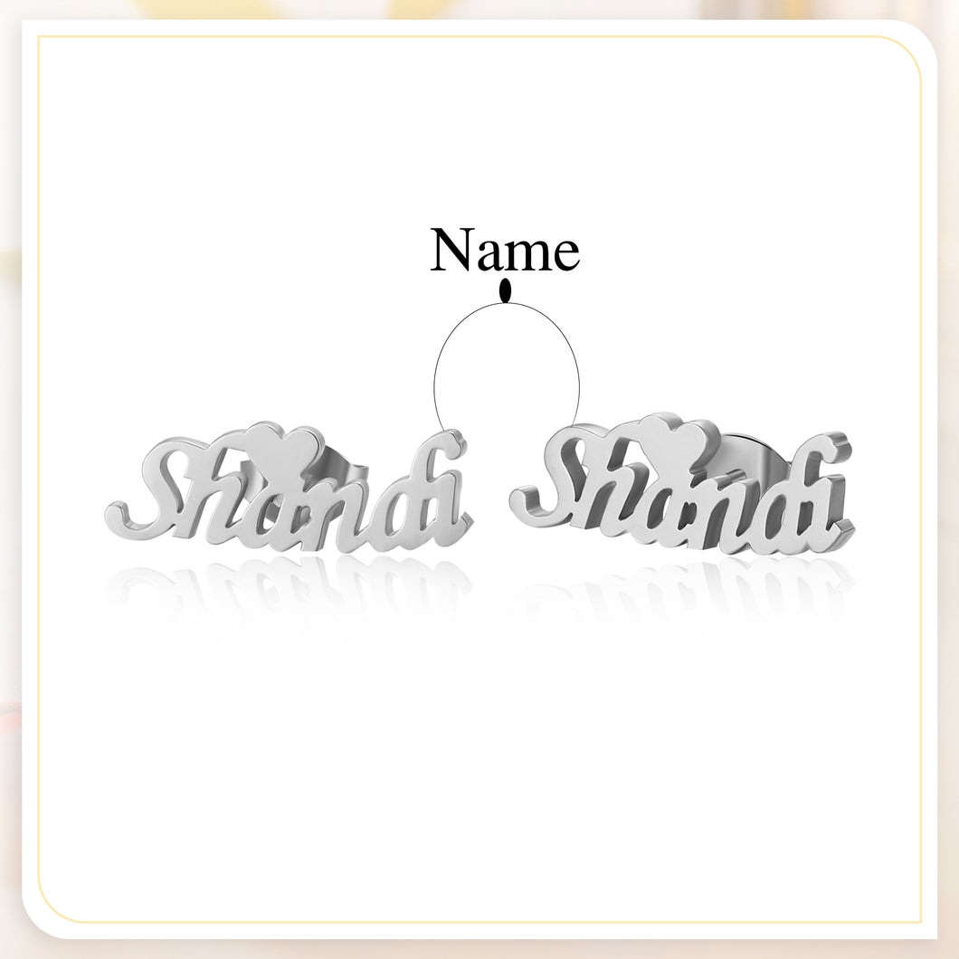 Custom HEART NAME HYPOALLERGENIC & STAINLESS Earring